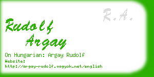 rudolf argay business card